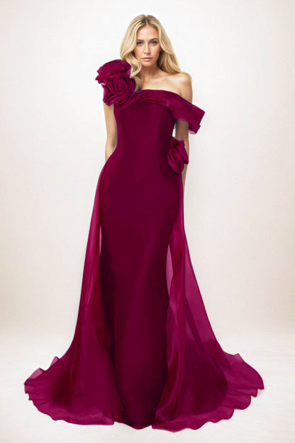 Trumpet-Mermaid Maxi Organza Mother of the Bride Dresses CM0406