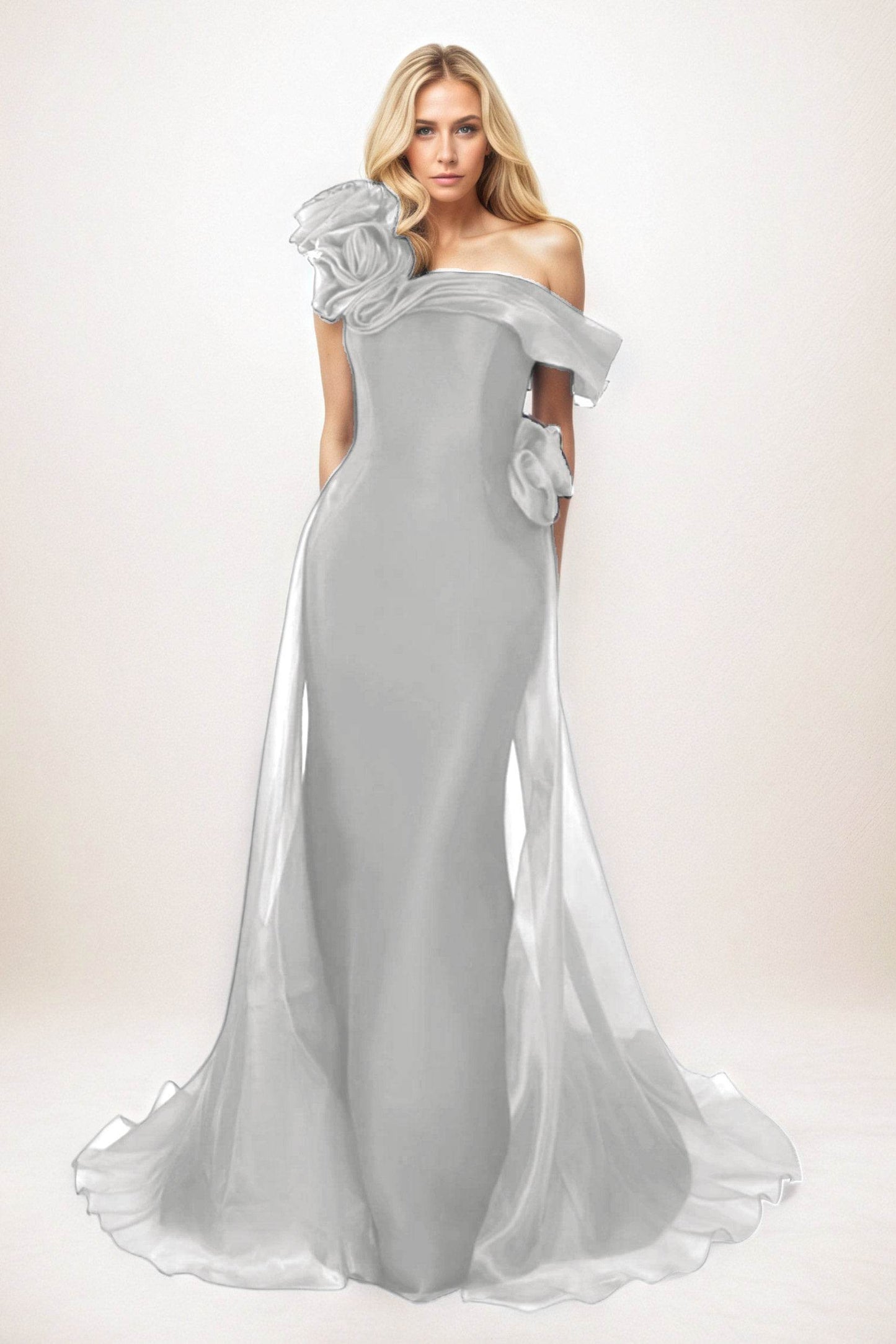 Trumpet-Mermaid Maxi Organza Mother of the Bride Dresses CM0406