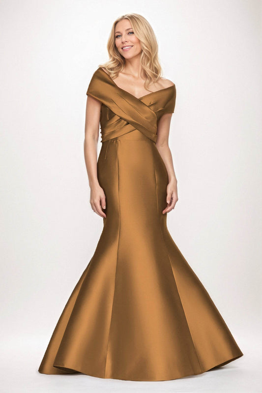 Trumpet-Mermaid Maxi Satin Mother of the Bride Dresses CM0407