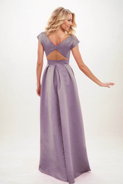 A-Line Maxi Satin Mother of the Bride Dresses CM0408