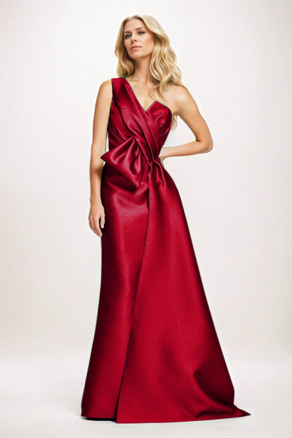 Sheath-Column Maxi Satin Mother of the Bride Dresses CM0410