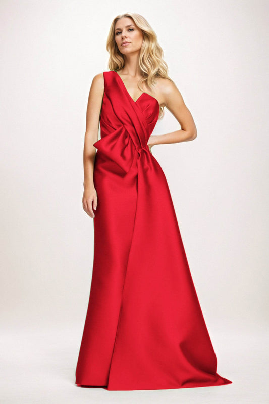 Sheath-Column Maxi Satin Mother of the Bride Dresses CM0410