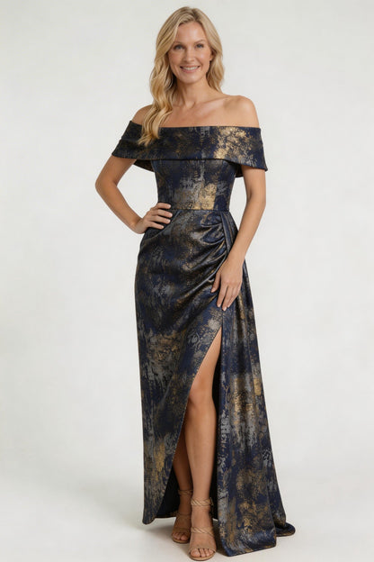 Sheath-Column Floor Length Jacquard Mother of the Bride Dress CM0420
