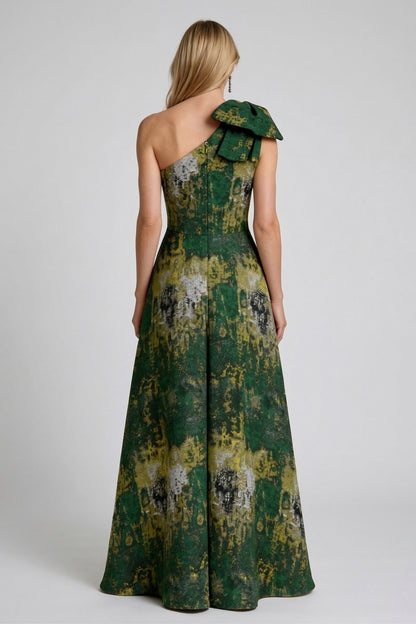 A-Line Floor Length Jacquard Mother of the Bride Dress CM0426