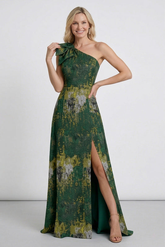 A-Line Floor Length Jacquard Mother of the Bride Dress CM0426