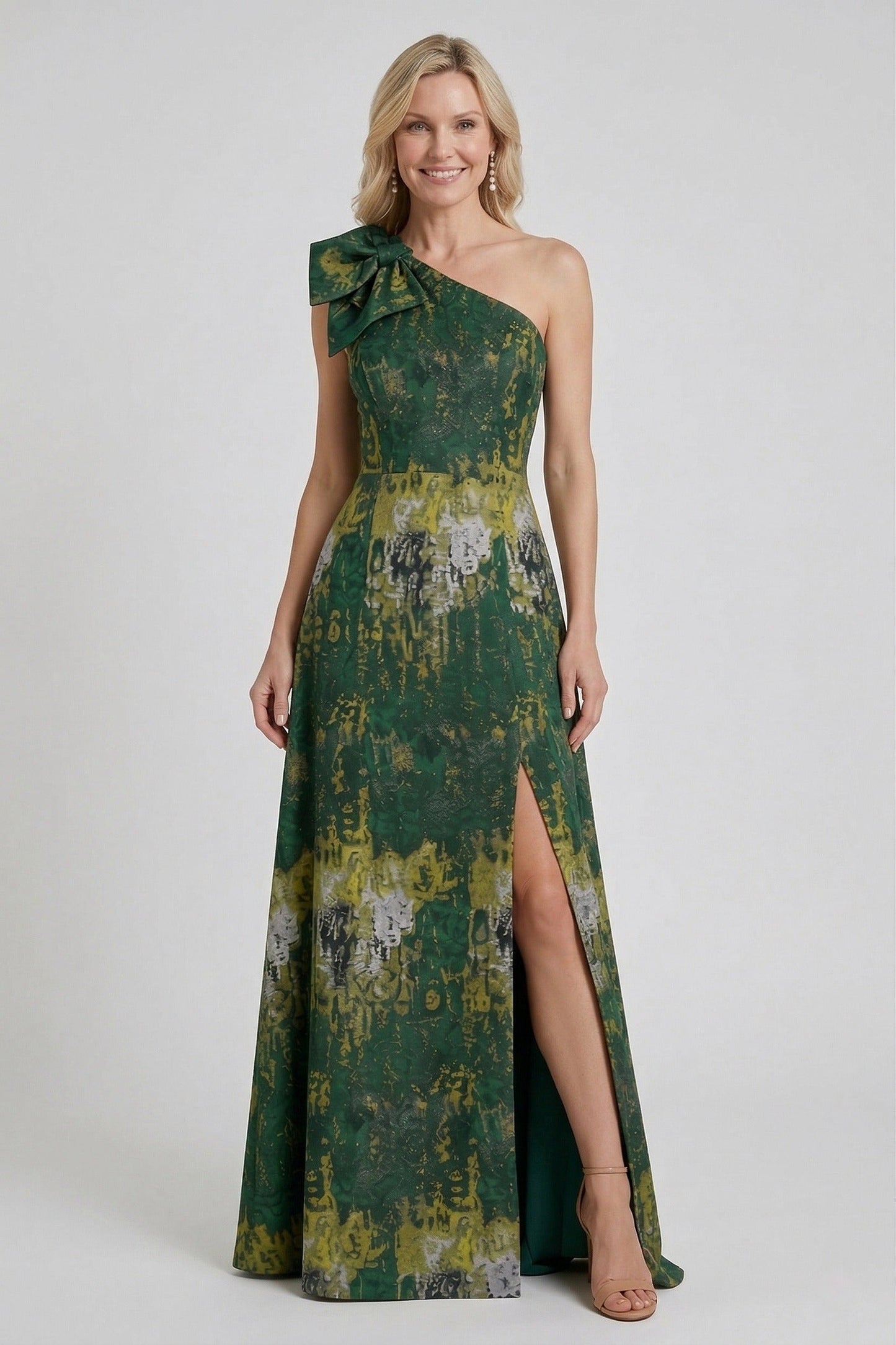 A-Line Floor Length Jacquard Mother of the Bride Dress CM0426
