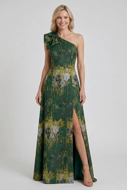 A-Line Floor Length Jacquard Mother of the Bride Dress CM0426