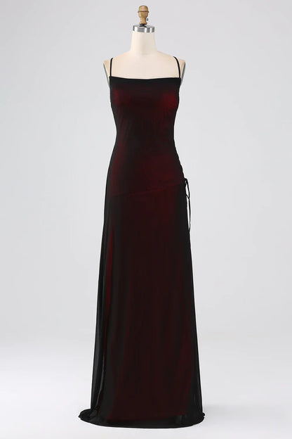 Sheath Spaghetti Straps Bridesmaid Dress With Elasticity