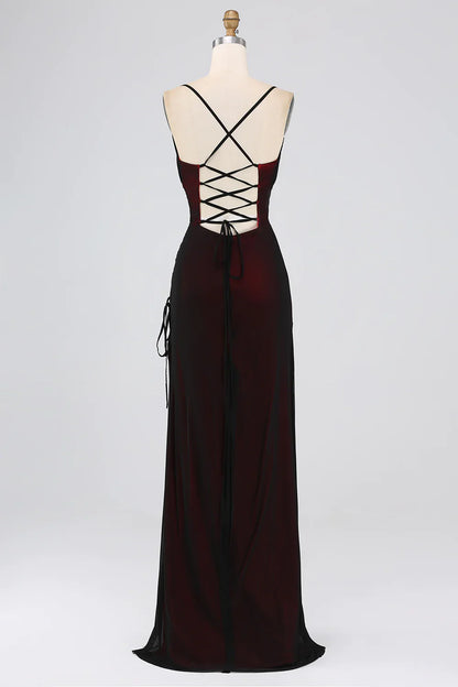 Sheath Spaghetti Straps Bridesmaid Dress With Elasticity