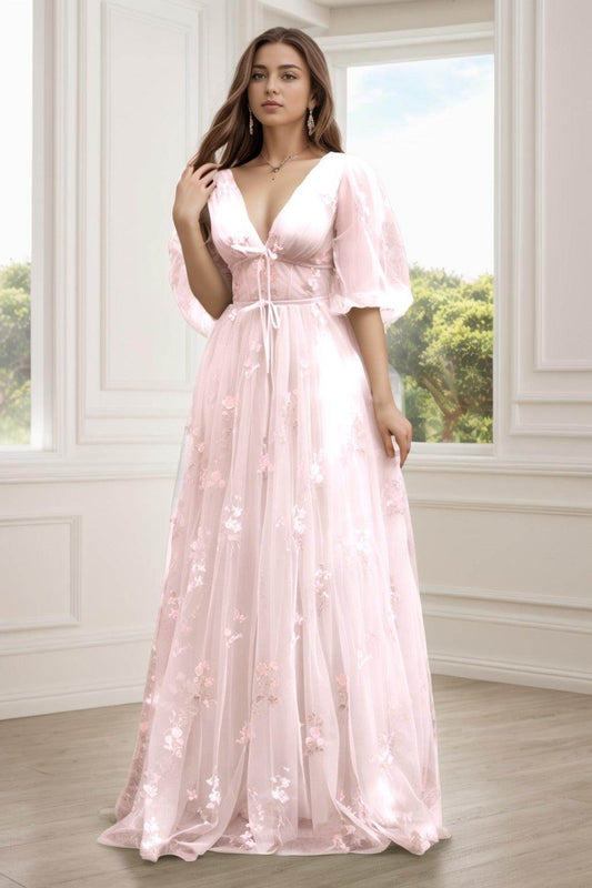 A-Line Floor Length Print Prom Dress CS0444