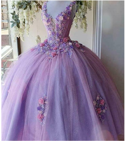 A Line Tulle Long Lace Evening Dress Prom Dress C1767