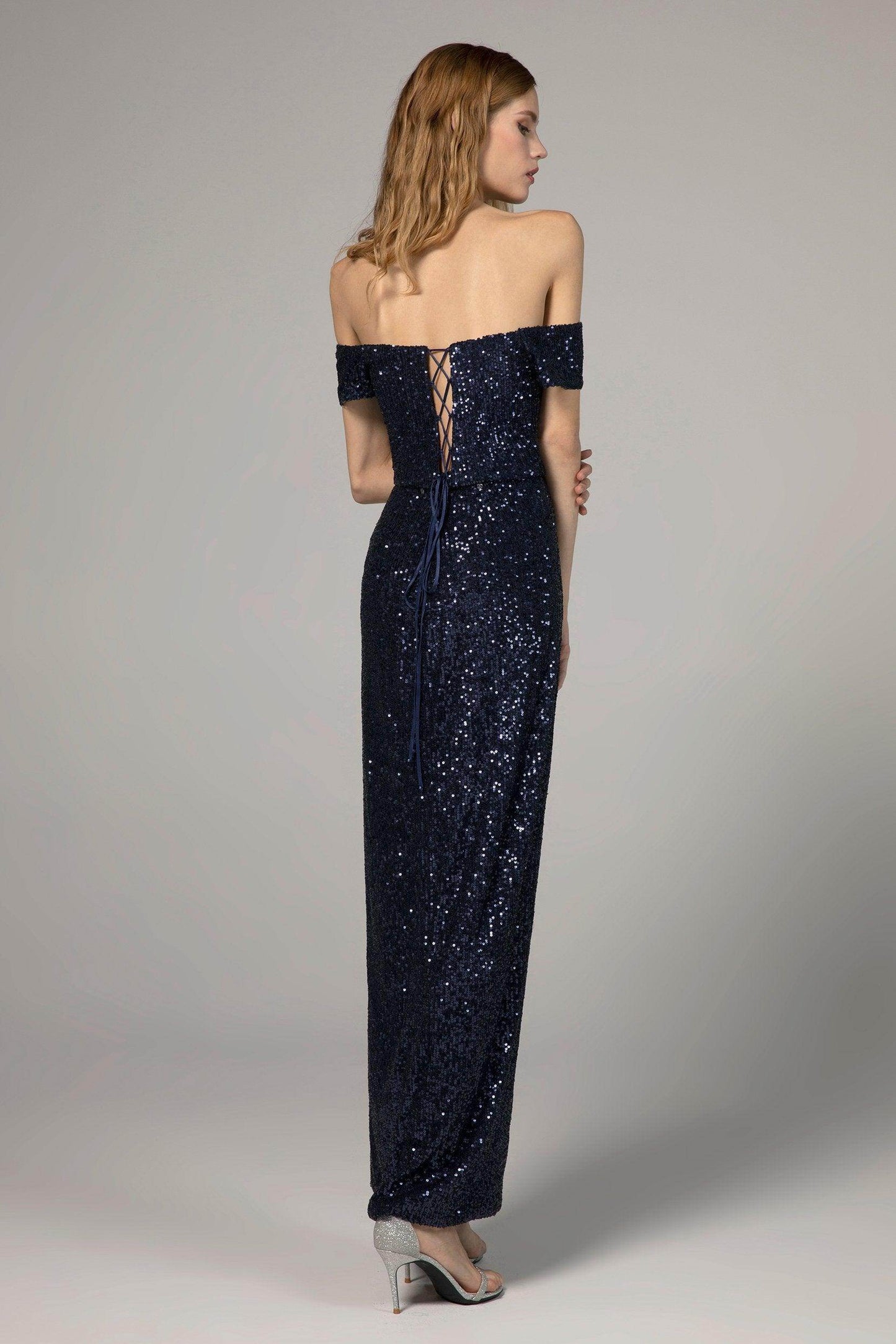 Sheath-Column Ankle Length Sequined Dress CS0289