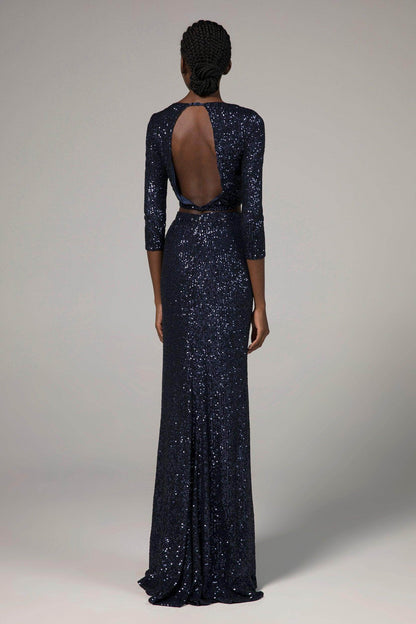 Trumpet-Mermaid Floor Length Sequined Dress CS0295