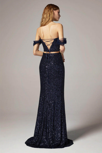 Sheath-Column Floor Length Sequined Dress CS0298