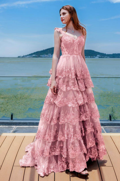 Ball Gown Sweep-Brush Train Tulle Prom Dress CS0481