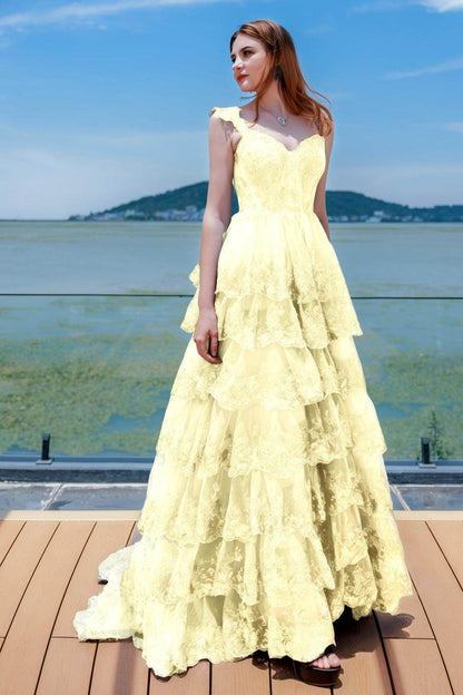 Ball Gown Sweep-Brush Train Tulle Prom Dress CS0481