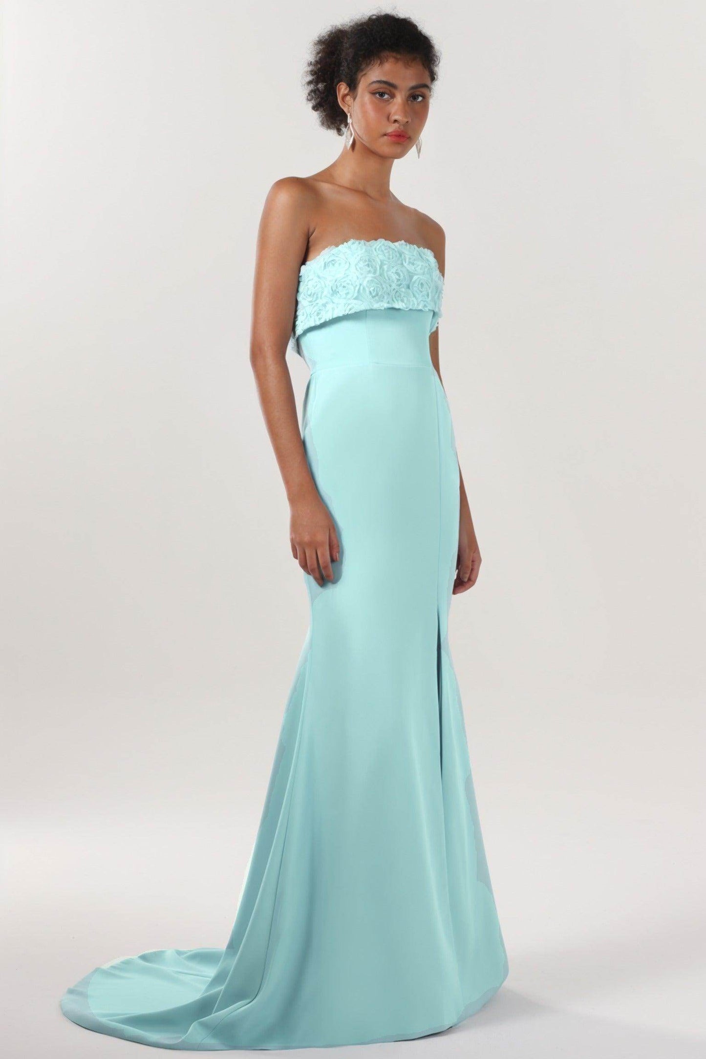 Trumpet-Mermaid Sweep-Brush Train Stretch Crepe Bridesmaid Dress CS0591BM