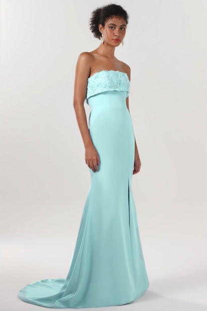 Trumpet-Mermaid Sweep-Brush Train Stretch Crepe Bridesmaid Dress CS0591BM