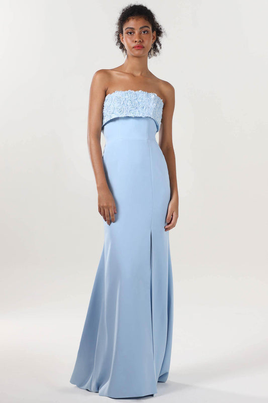 Trumpet-Mermaid Sweep-Brush Train Stretch Crepe Formal Dress CS0591