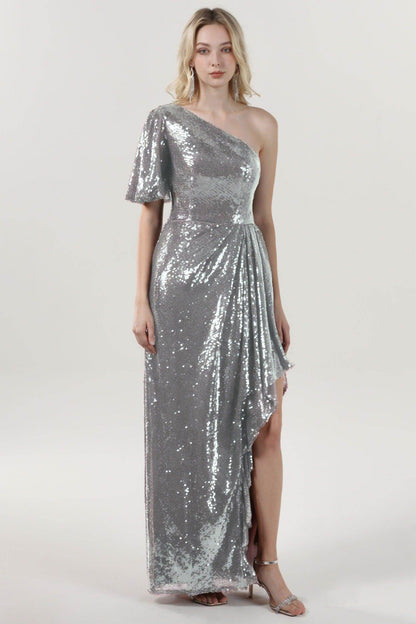 Sheath-Column Maxi Sequined Formal Dress CS0620