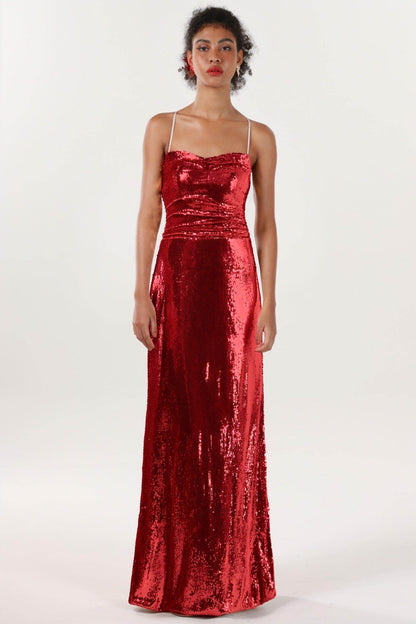 Sheath-Column Maxi Sequined Formal Dress CS0622
