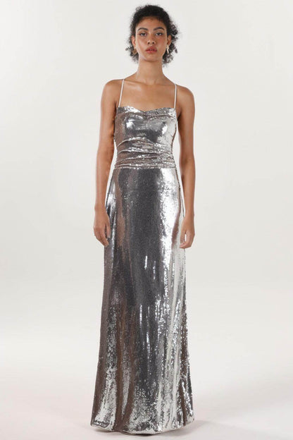 Sheath-Column Maxi Sequined Formal Dress CS0622