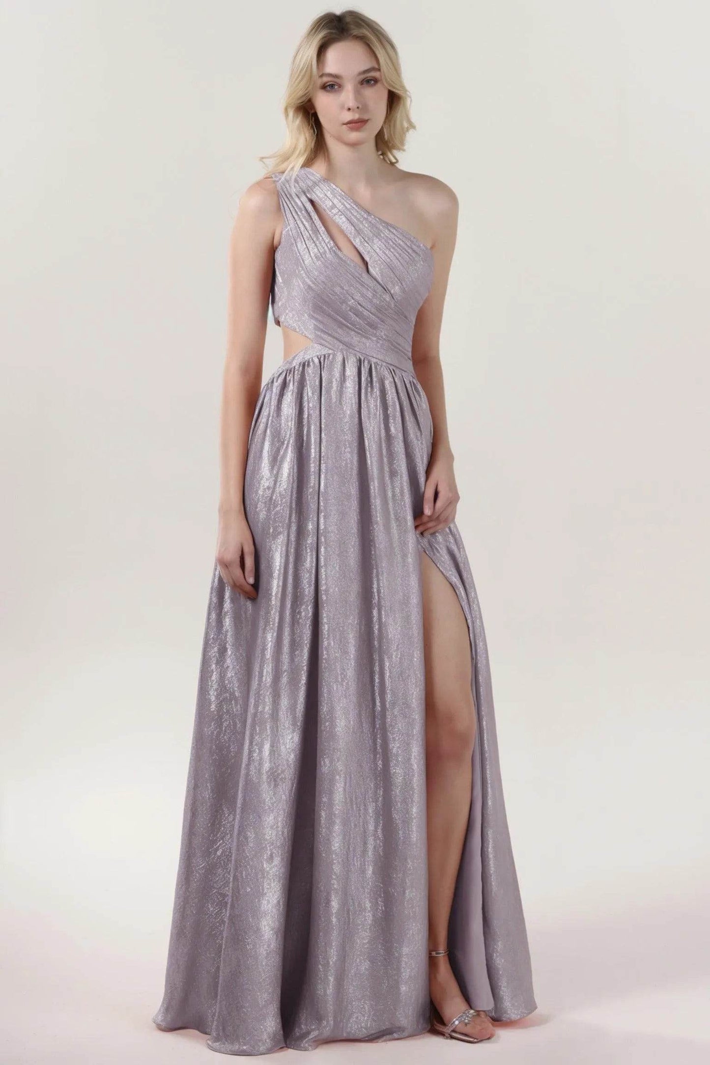 A-Line Maxi Metallic Formal Dress CS0642