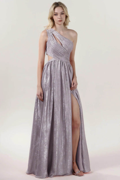 A-Line Maxi Metallic Formal Dress CS0642