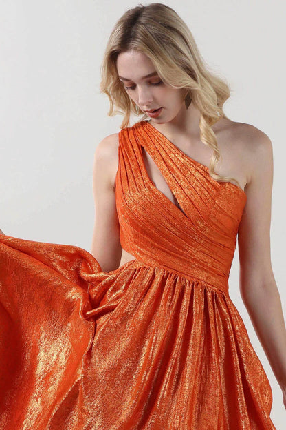 A-Line Maxi Metallic Formal Dress CS0642