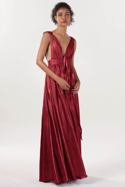 A-line Maxi Metallic Formal Dress CS0648