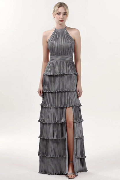 A-line Maxi Metallic Formal Dress CS0652