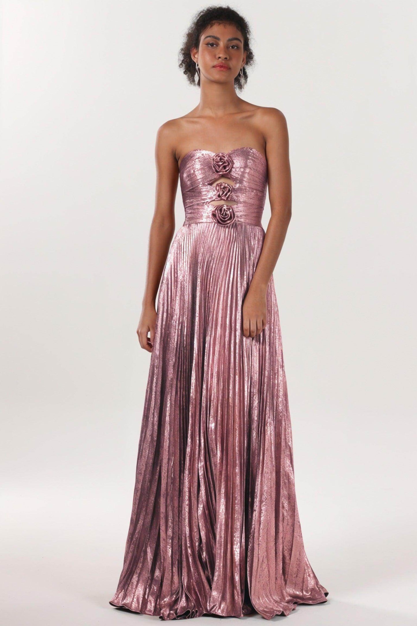 A-Line Maxi Metallic Formal Dress CS0656