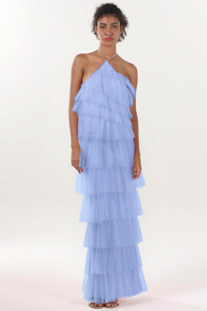 Sheath-Column Maxi Tulle Formal Dress CS0659