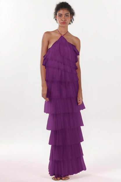 Sheath-Column Maxi Tulle Formal Dress CS0659