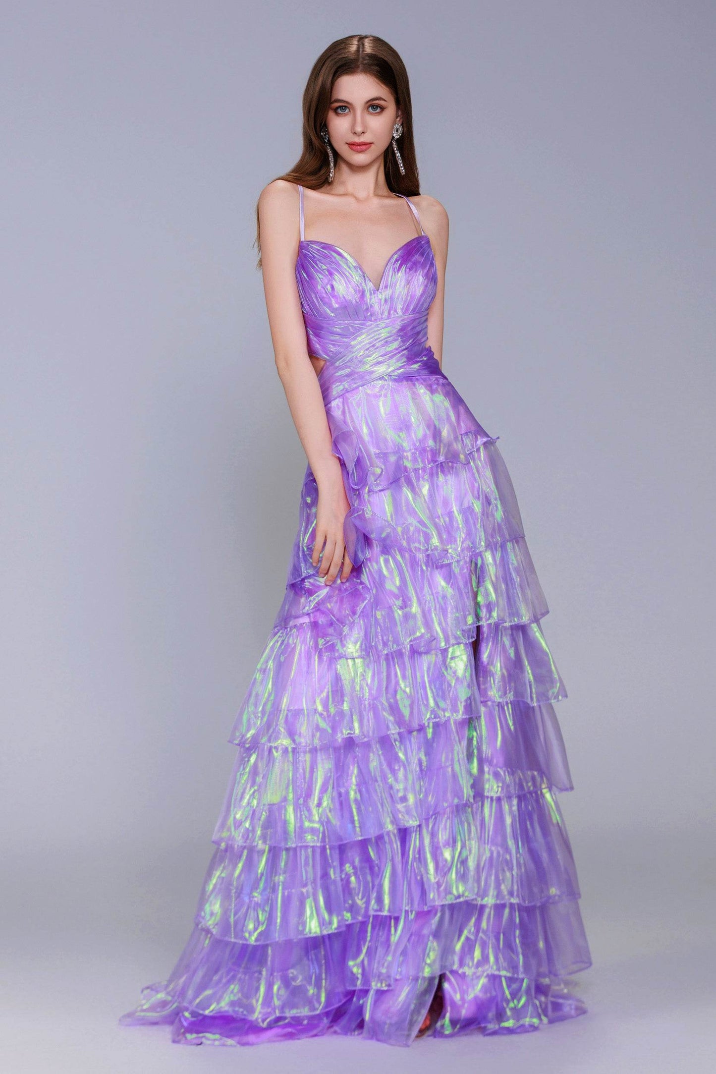 A-Line Maxi Organza Prom Dress CS0956