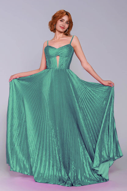 A-Line Maxi Metallic Prom Dress CS0963