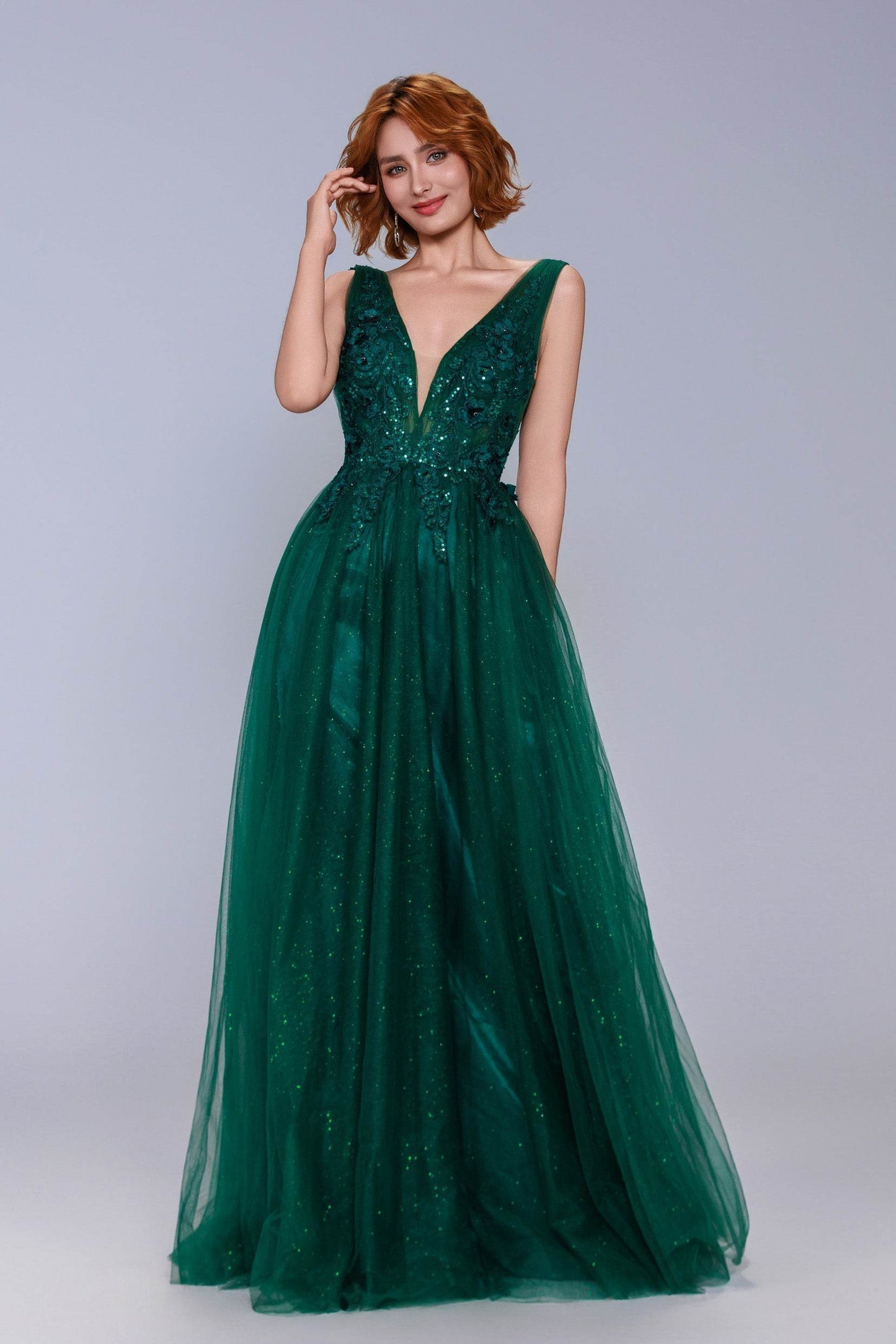 A-Line Maxi Tulle Prom Dress CS1062