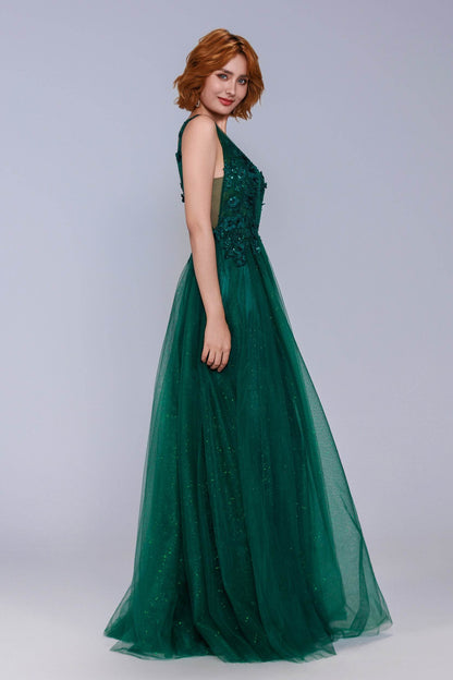 A-Line Maxi Tulle Prom Dress CS1062
