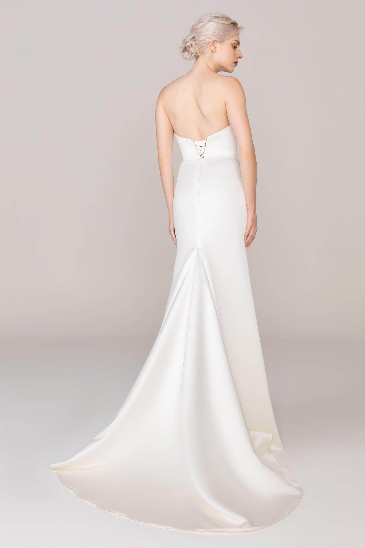 Trumpet-Mermaid Sweep-Brush Train Satin Wedding Dress CW2423