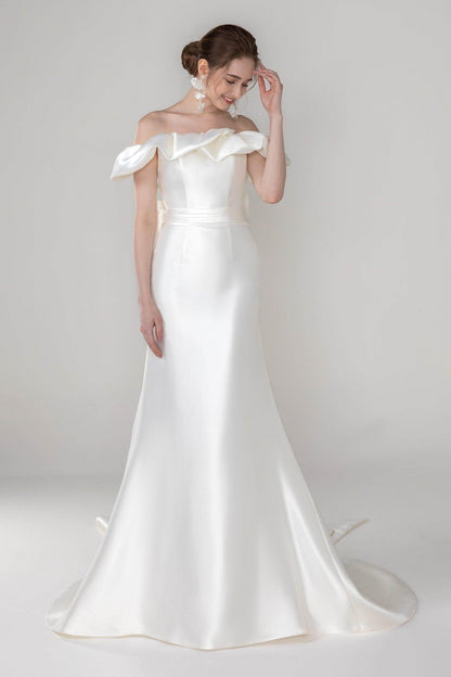 Trumpet-Mermaid Court Train Mikado Wedding Dress CW2522