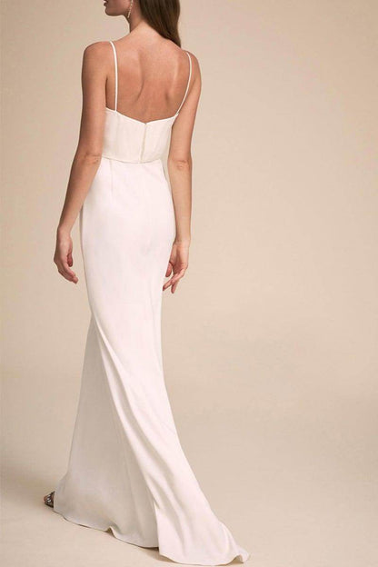 Mermaid Sweep-Brush Train Lace Tulle Wedding Dress CW3116