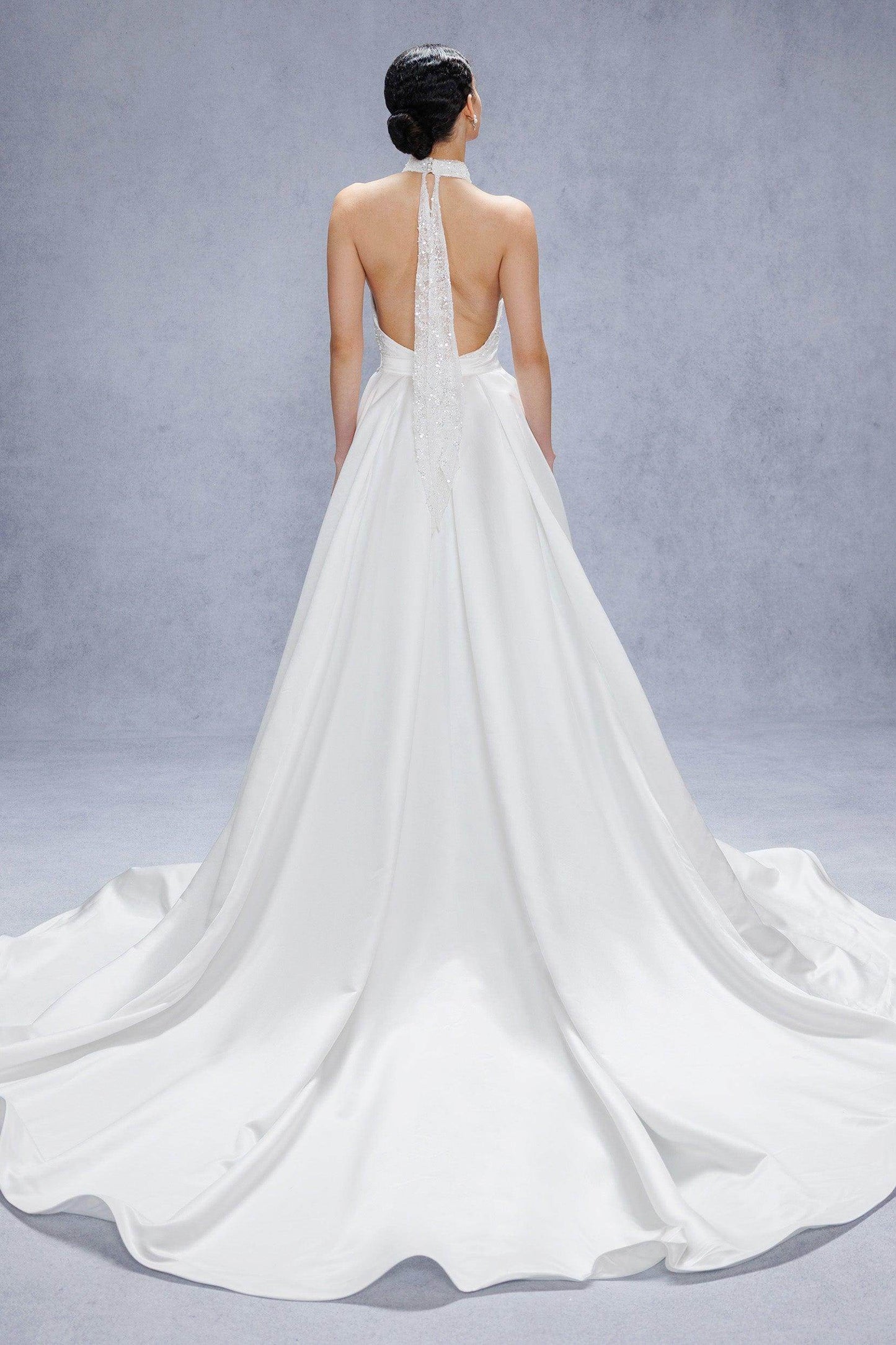 Trumpet-Mermaid Court Train Satin Wedding Dress CW3331