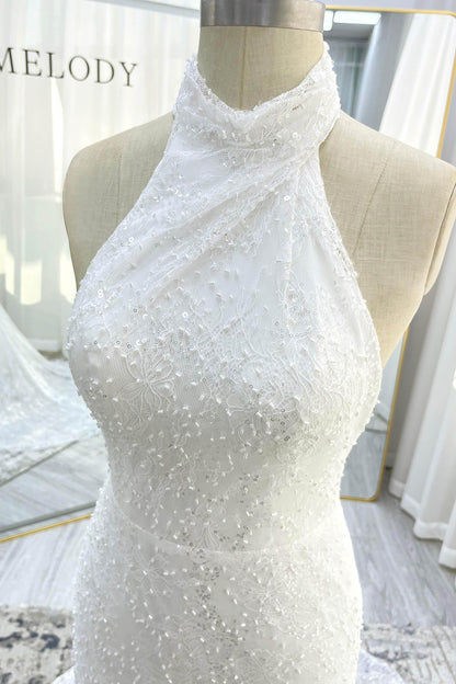 Trumpet-Mermaid Court Train Satin Wedding Dress CW3331