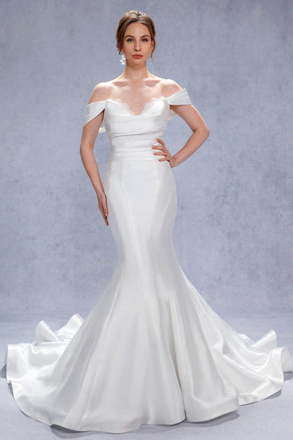 Trumpet-Mermaid Court Train Glitter Wedding Dress CW3334