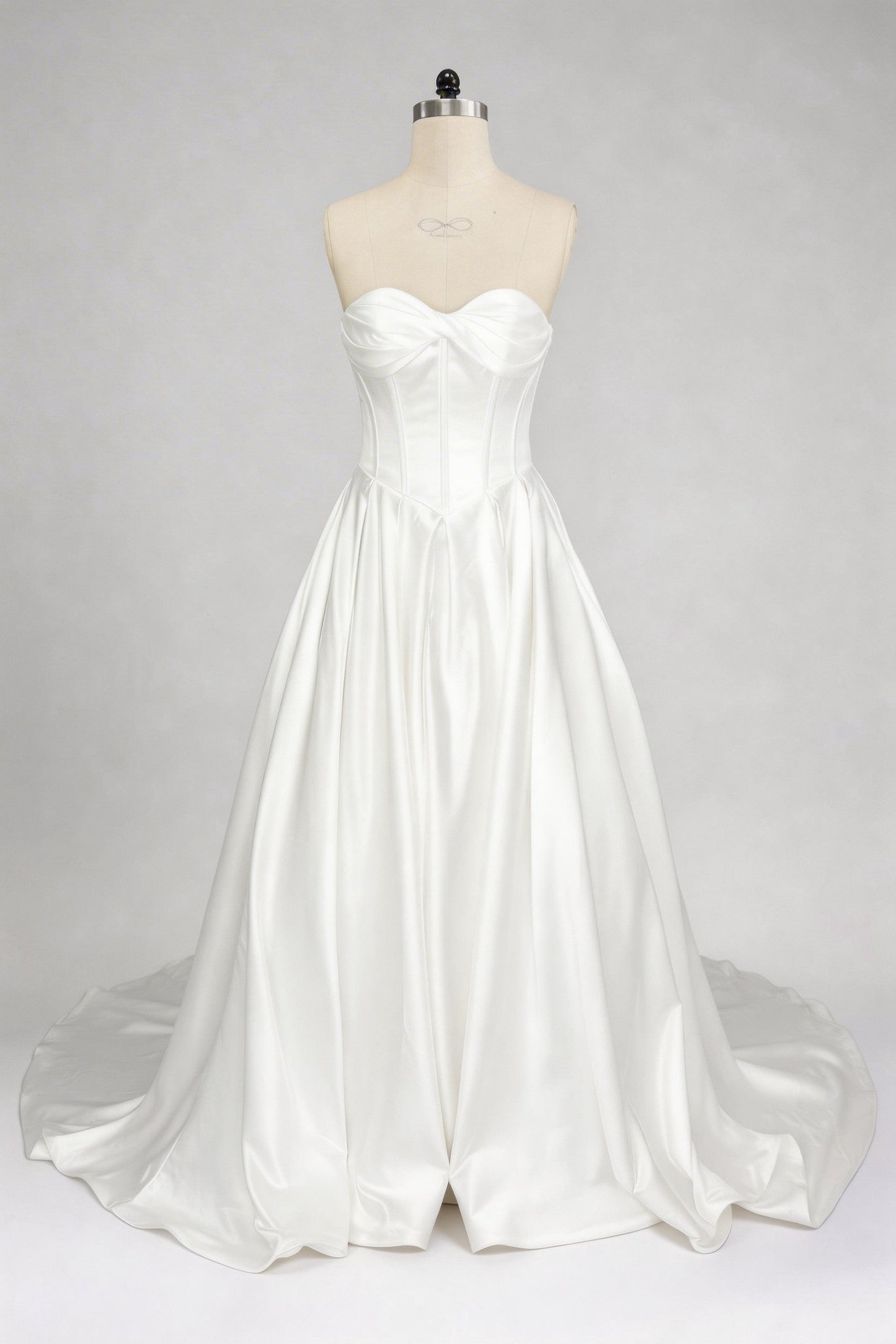 A-Line Court Train Satin Wedding Dress CW3502