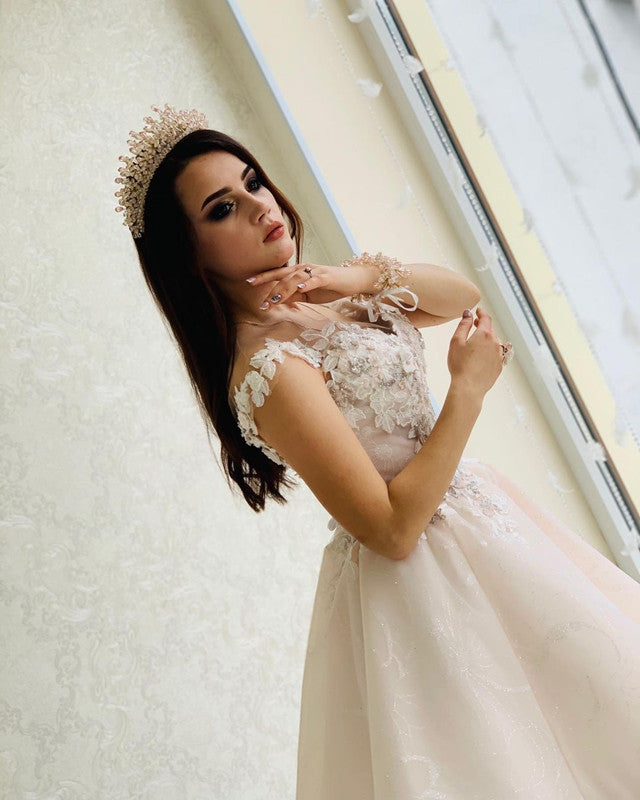 Short A-line Wedding Dresses Lace Appliques