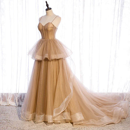 Aimishang Tulle Sweetheart Straps Long Ball Gown Prom Dress Party Dress A Line Floor Length Wholesale
