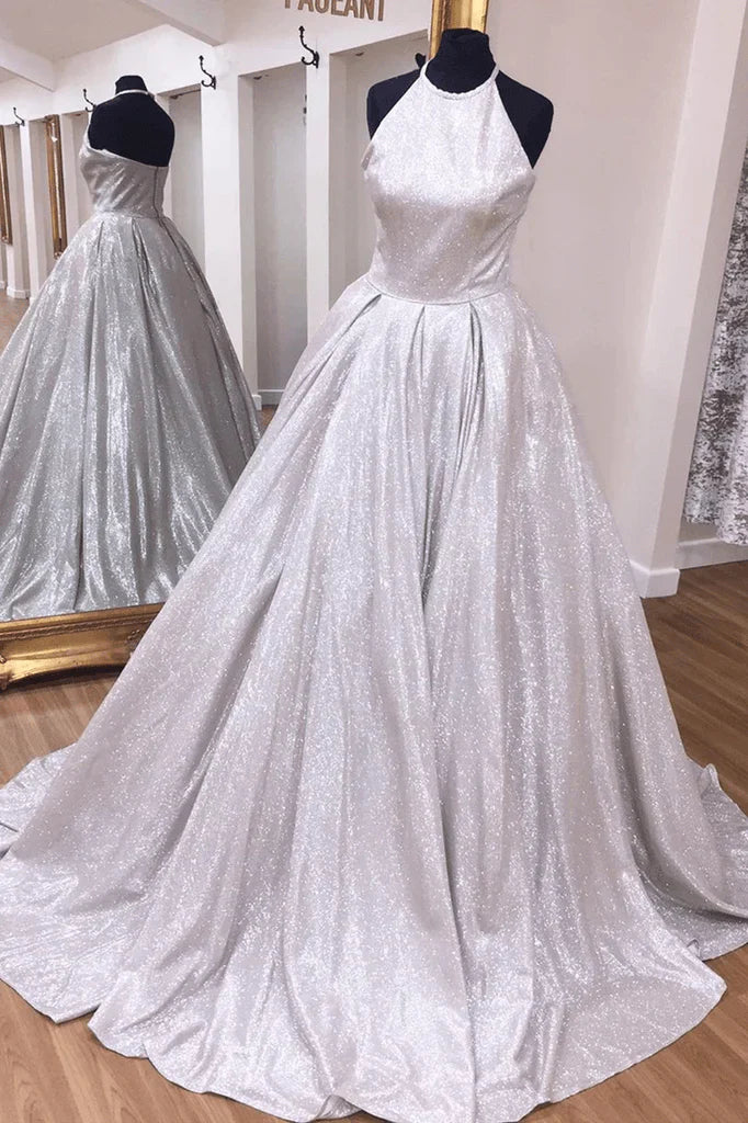 Aimishang Charming A Line Sequin Long Prom Dresses With Pockets, Evening Dresses