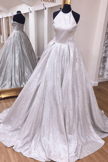 Aimishang Charming A Line Sequin Long Prom Dresses With Pockets, Evening Dresses