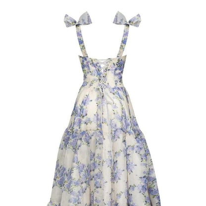 Cute Floral A-Line Chiffon Long Prom Dress,AST926